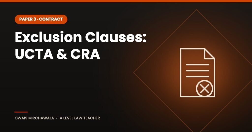 Exclusion Clauses: UCTA & CRA – A Level Law cover