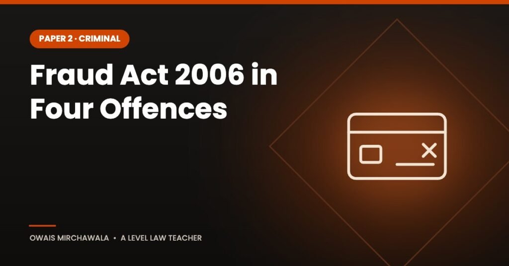 Fraud Act 2006 in Four Offences – A Level Law cover