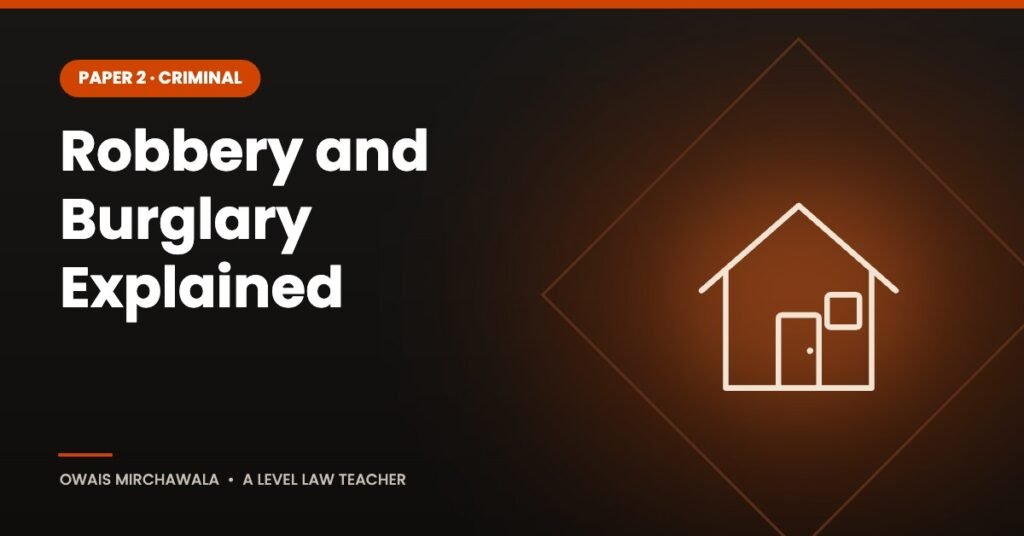Robbery and Burglary Explained – A Level Law cover