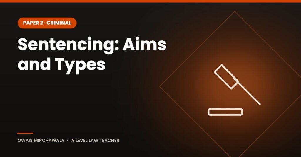 Sentencing: Aims and Types – A Level Law cover